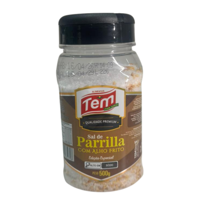 SAL DE PARRILHA TEM ALIMENTOS ALHO FRITO POTE 500GR
