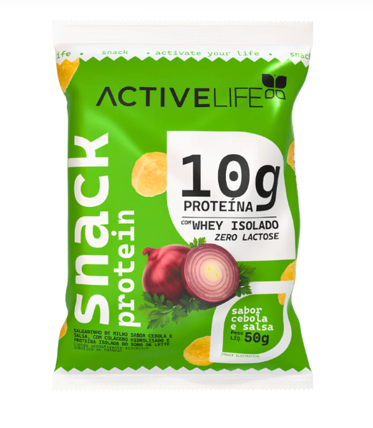SNACK PROTEIN ACTIVE LIFE CEBOLA E SALSA ZERO LACTOSE COM WHEY ISOLADO 50G