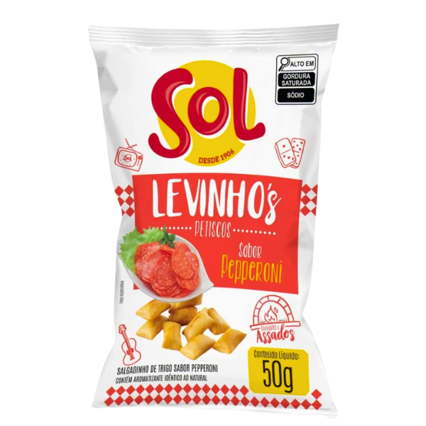 SALGADINHO SOL LEVINHOS PREMIUM 50G PEPERONI