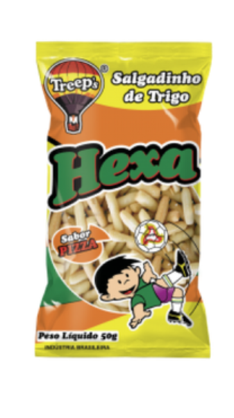 SALGADINHO HEXA PIZZA 50G C/20UN TREEPS
