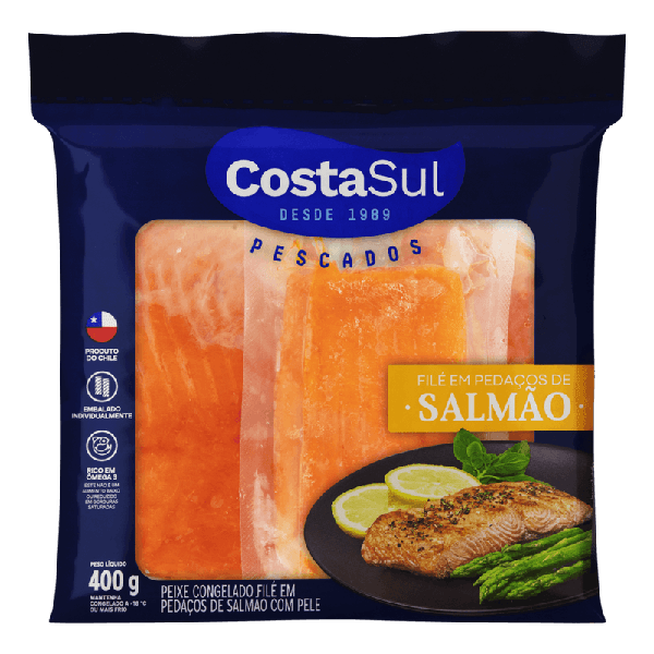 FILE SALMAO PEDACOS COSTA SUL S/PELE 400G