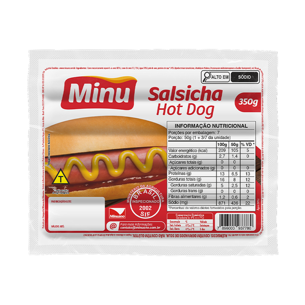 SALSICHA MINU 350G  HOT DOG