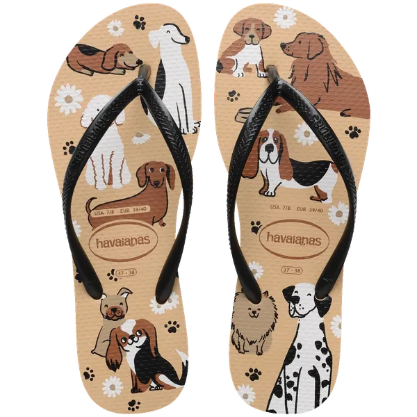 HAVAIANAS FEM SLIM PETS 33/34 DOURADO PR
