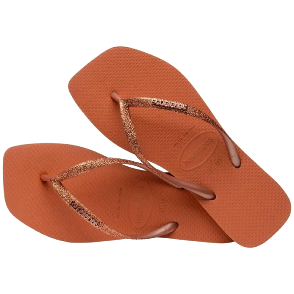 SAND.HAVAIANAS SLIM SQUARE GLITTER
