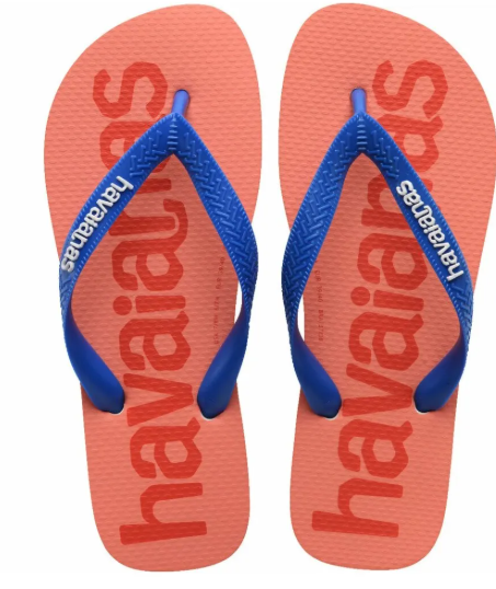 CHINELOS HAVAIANAS TOP LOGOMANIA PRETO AZUL 41/42
