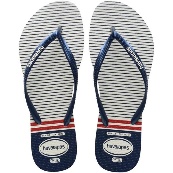 HAVAIANAS FEM SLIM NAUTICAL 39/40 BRANCO