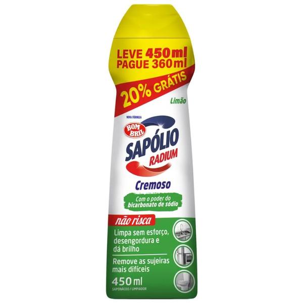 Sapolio Radium Crem.450ml Limao 20%