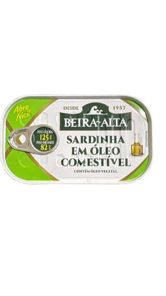 SARDINHA BEIRA ALTA 125G OLEO COMESTIVEL