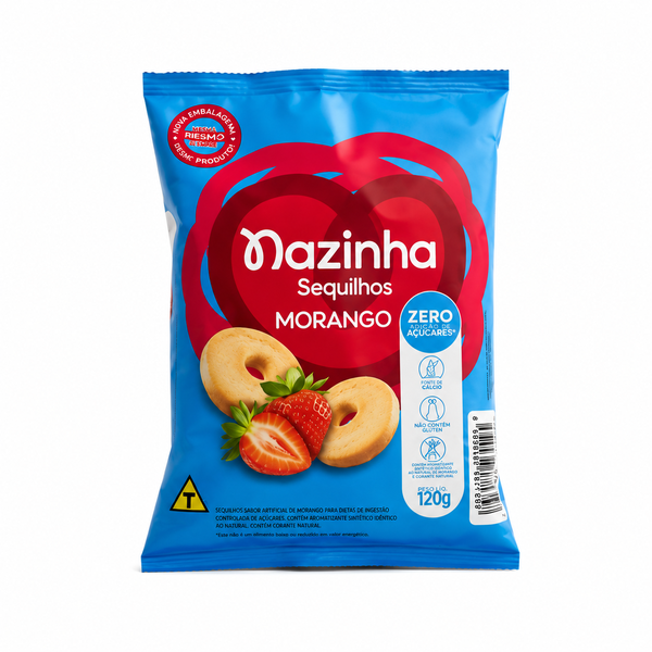SEQUILHOS NAZ 120G MORANGO ZERO