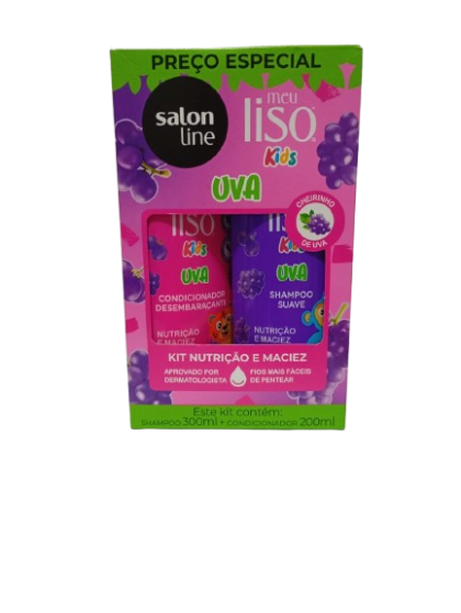 KIT SH+COND SALON LINE MEU LISO KIDS UVA