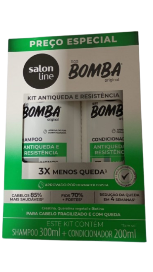KIT SHP+COND SALON LINE BOMBA 500ML ANTI