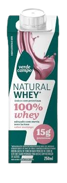 SHAKE VERDE CAMPO NATURAL WHEY 15G MORANGO 100% WHEY 250ML