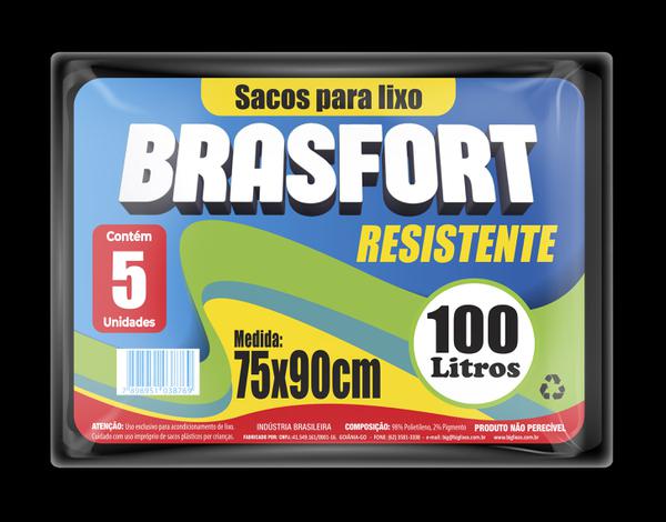 SACO LIXO ARTPLAST BRASFORT 100L 5UN PRE