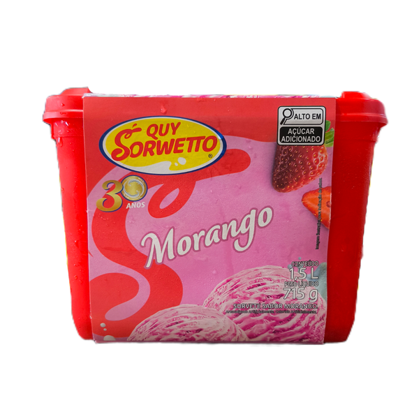 Sorvete Quy Sorwetto Sabor Morango 1,5l 715gr