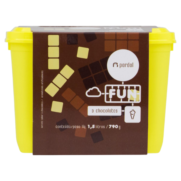SORVETE PARDAL FUN 3 CHOCOLATES 1,5L