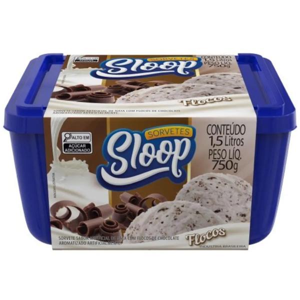 Sorvete Sloop Trad 1500ml Flocos