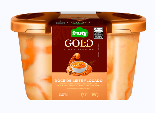 SORVETE FROSTY GOLD 1,5L DOCE DE LEITE FLOCADO