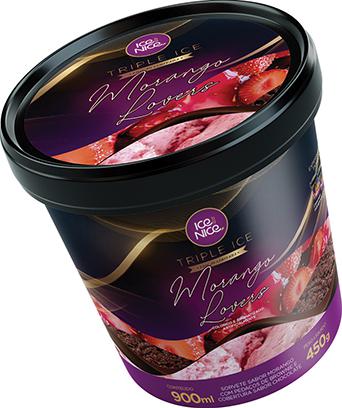 POTE SORVETE ICE BY NICE MALLOW MORANGO LOVER 900 ML
