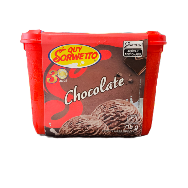 Sorvete Quy Sorwetto CHOCOLATE 1,5L
