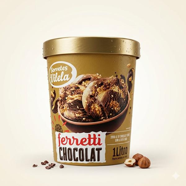 SORVETE VILELA FERRETI CHOCOLATE 1L