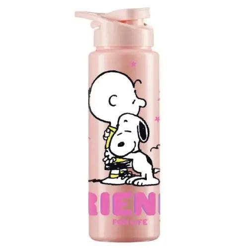 GARRAFA SQUEEZE SNOOPY FRIENDS ROSA 750ML