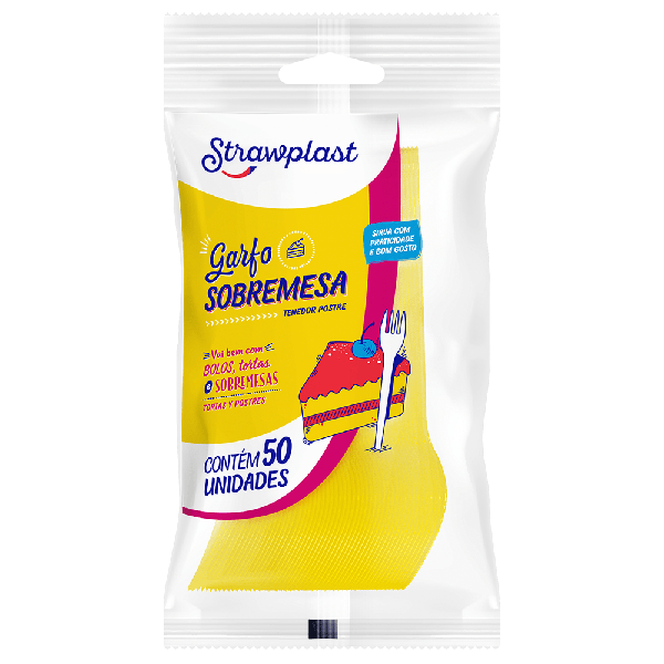 GSY-526 GARFO SOBREMESA AMARELO C/50UN STRAWPLAST