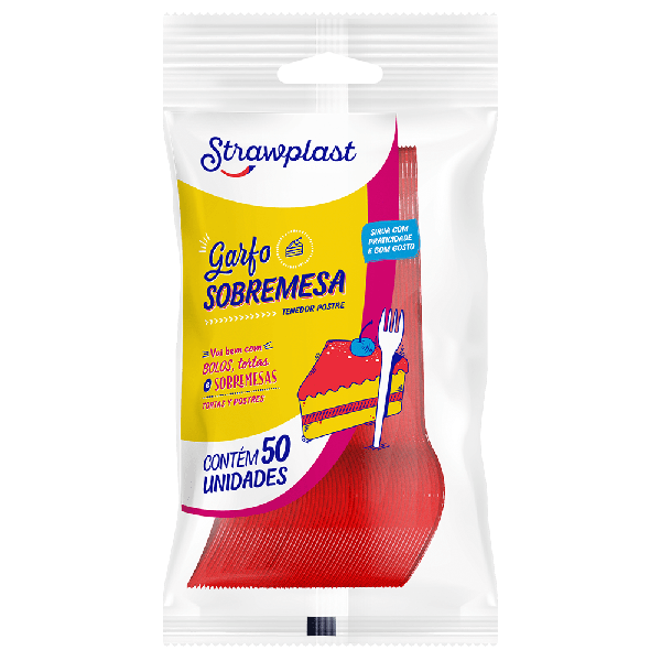 GSV-523 GARFO SOBREMESA VERMELHO C/50UN STRAWPLAST