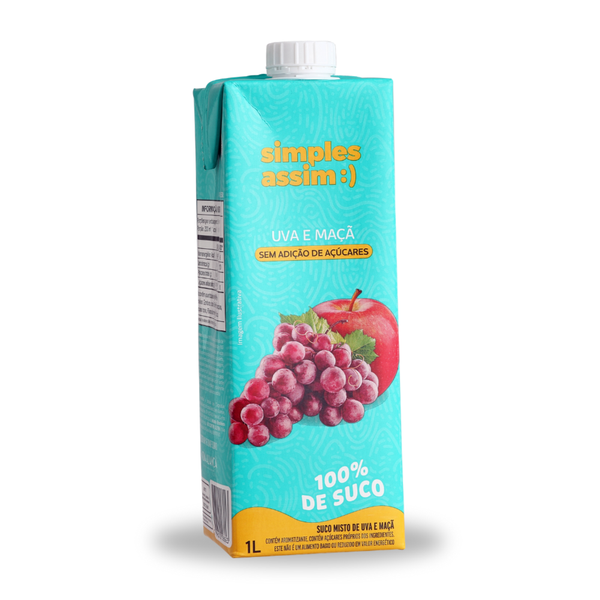 Suco Simples Assim Tp 1lt Uva e Maça