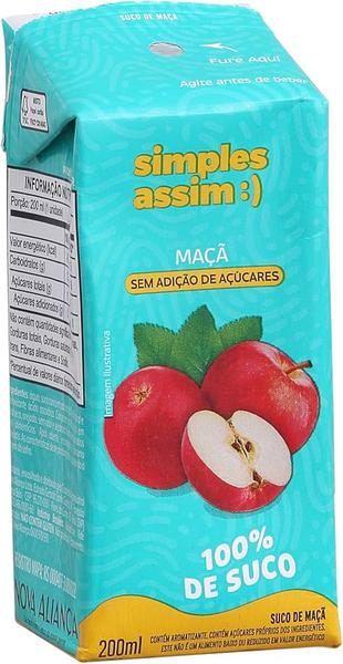 Suco Simples Assim Tp 200ml Maça