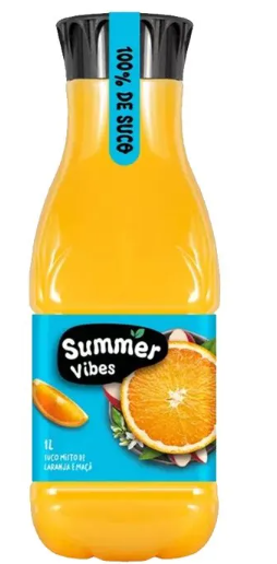 SUCO SUMMER VIBES LARANJA E MAÇA 1L AMBIENTE