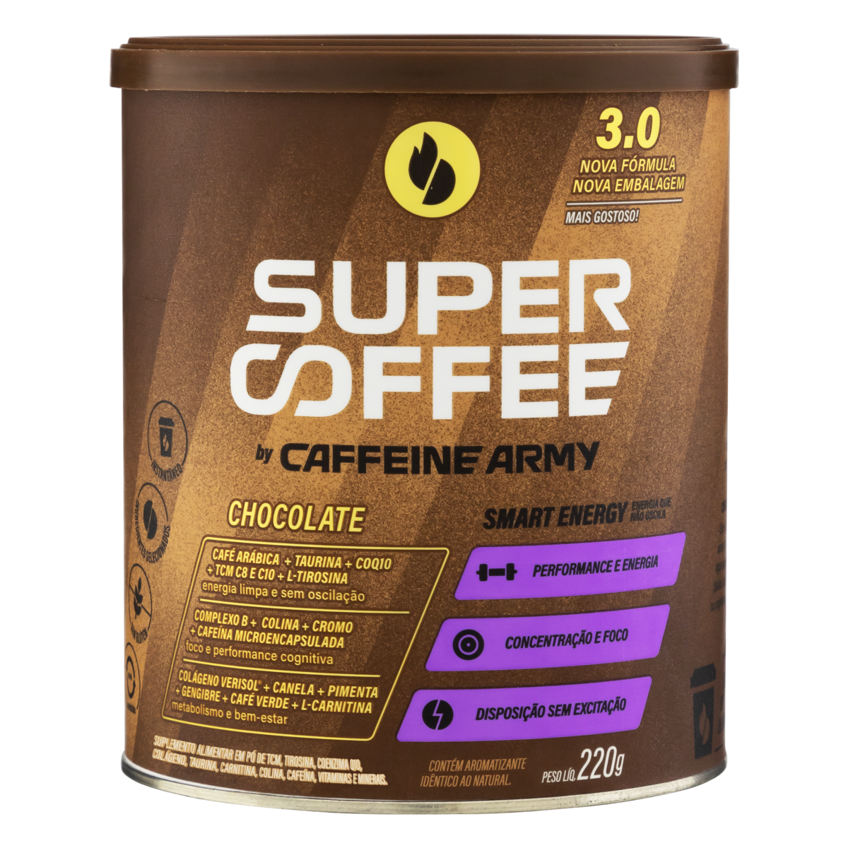 SUPLEMENTO SUPERCOFFEE 220G CHOCOLATE