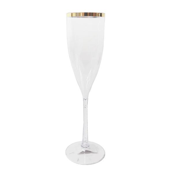 TACA DE CHAMPAGNE C/ BORDA DOURADA 180ML