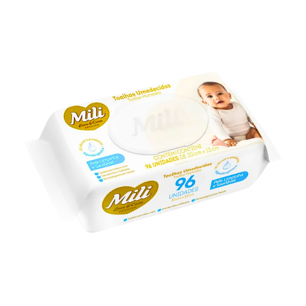 Toalha Umedecida Mili C/96 Un.