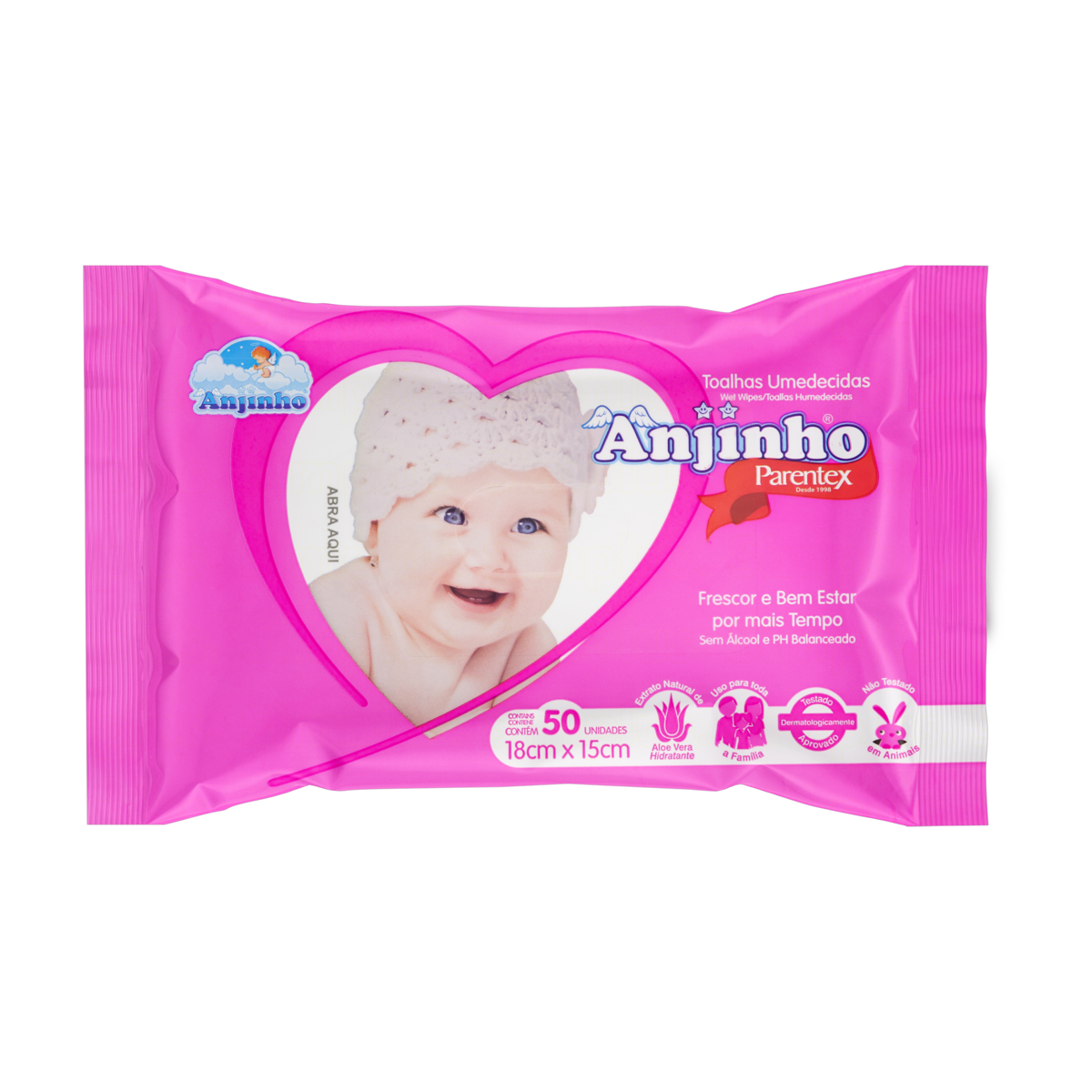 TOALHAS UMEDECIDAS ANJINHO ROSA C/50
