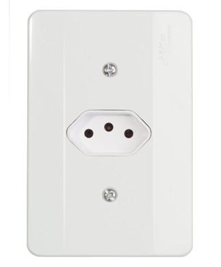 TOMADA EXTERNA RETANGULAR BRANCA 10A MEC TRONIC