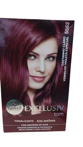 TINTURA HASKELL CASTANHO CLARO VERMELHO VIOLETA 5562