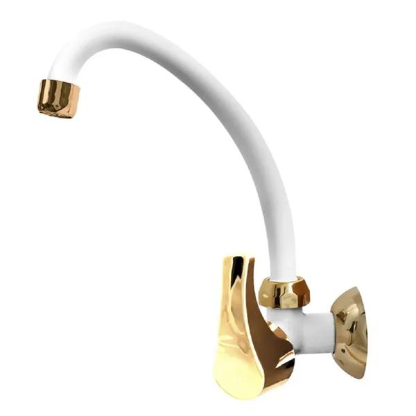 TORNEIRA BRANCA/DOURADA FAME PARA COZINHA PAREDE