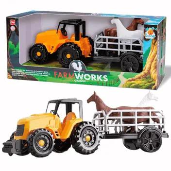 Trator Farm Work Boiadeiro R457 Orange Toys