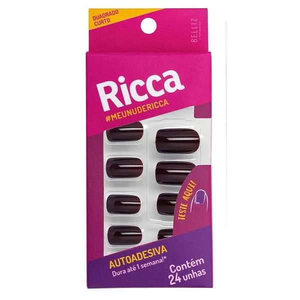 UNHAS POSTICAS RICCA QUAD CURTO CHOCOLATE 24UN