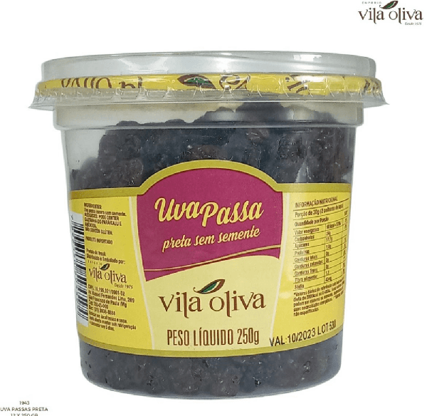 UVA PASSAS PRETA S/S VILA OLIVA 12 X 250 G (RET-E)