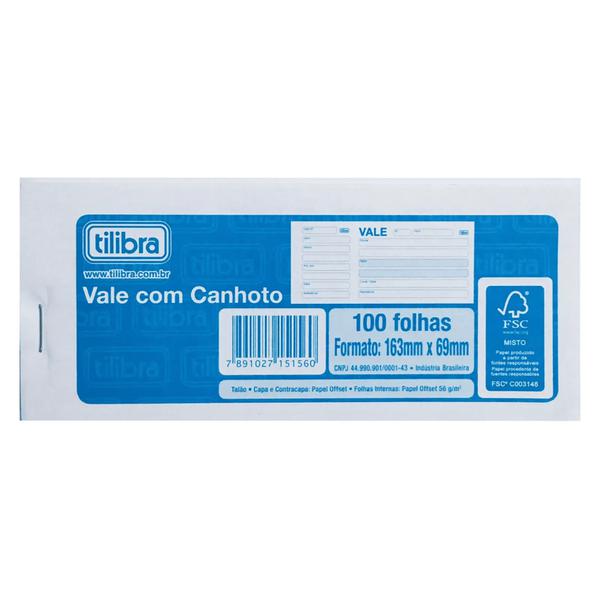 BLOCO VALE C CANHOTO 100FLS TILIBRA