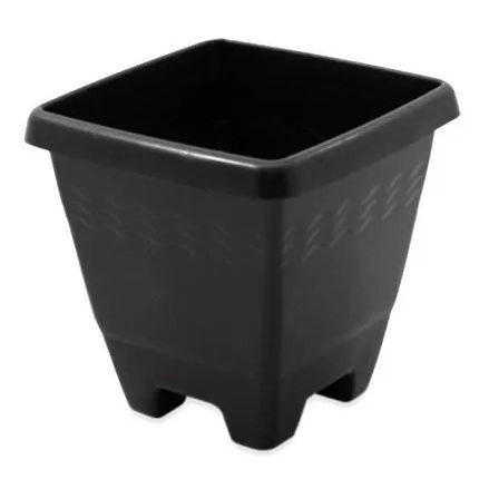 VASO PARA  PLANTA QUADRADO PRETO 3L
