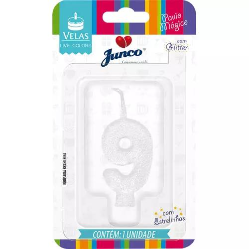 VELA  ANIV. JUNCO N.9 GLITTER BRANCO