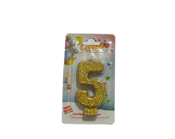 VELA GLITTER OURO 5