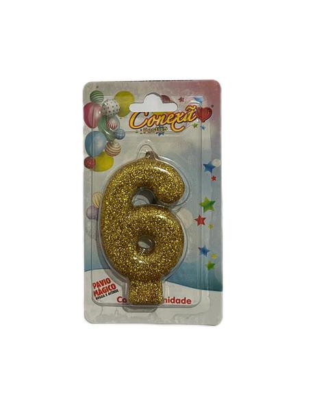 VELA GLITTER OURO 6