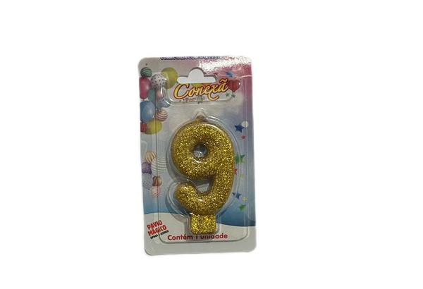 VELA GLITTER OURO 9