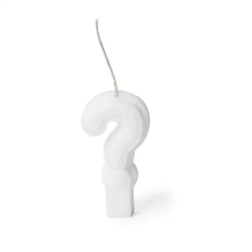 VELA GLITTER BRANCA INTERROGAÇÃO BRANCA