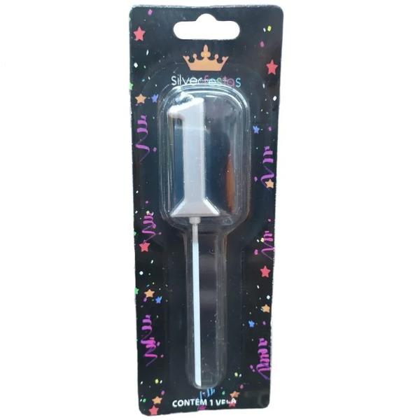 VELA ANIVERSARIO SILVER PRATEADA Nº 1