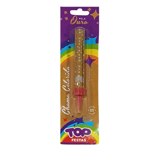 VELA CHAMA COLOR  TOP FESTA 1UN OURO