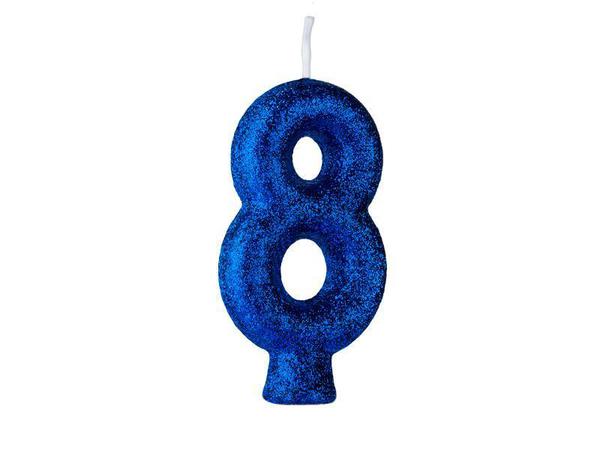 Vela Regina Glitter Azul Número 8